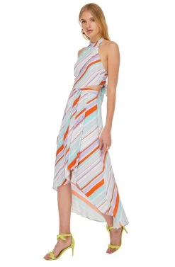 Illusion Maxi Dress 8 Illusion Maxi Dress -Chic Outfit Shop ACDR100107 POP ORANGE STRIPE 02