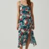 Gaia Floral Midi Dress -Chic Outfit Shop ACDR100133D GREENREDFLORAL 2