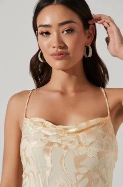 Gaia Burnout Floral Midi Dress -Chic Outfit Shop ACDR100133F CREAMFLORALBURNOUT 4