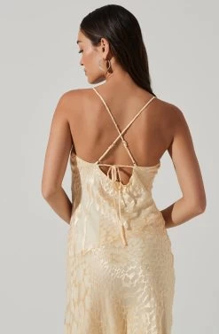 Gaia Burnout Floral Midi Dress -Chic Outfit Shop ACDR100133F CREAMFLORALBURNOUT 6