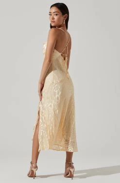 Gaia Burnout Floral Midi Dress -Chic Outfit Shop ACDR100133F CREAMFLORALBURNOUT 7