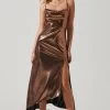 Gaia Metallic Midi Dress -Chic Outfit Shop ACDR100133K BRONZE 1