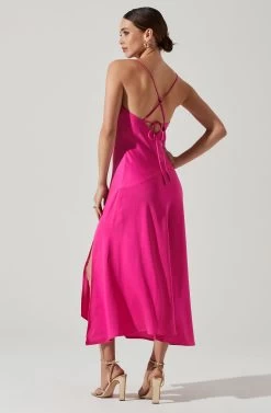 Gaia Midi Dress -Chic Outfit Shop ACDR100133S BRIGHTFUCHSIA 4 c7a19fae 8da9 44be 8301 688c3d7ce4ba