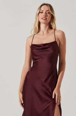 Gaia Midi Dress -Chic Outfit Shop ACDR100133S DEEPWINE 2 2