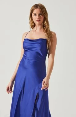 Gaia Midi Dress -Chic Outfit Shop ACDR100133S INDIGO 3