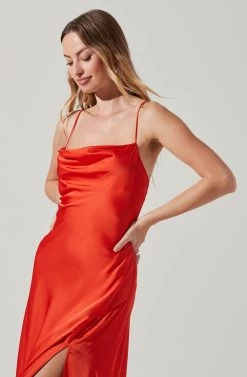 Gaia Midi Dress -Chic Outfit Shop ACDR100133S TANGERINE 0626
