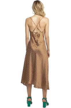 Cowl Strappy Dress 13 Cowl Strappy Dress -Chic Outfit Shop ACDR100133 CARAMEL DOT 03