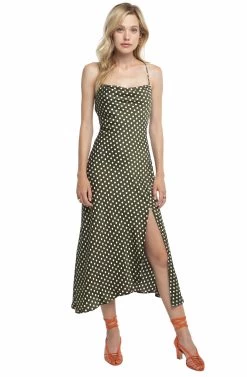 Cowl Strappy Dress 15 Cowl Strappy Dress -Chic Outfit Shop ACDR100133 GREEN DOT 01
