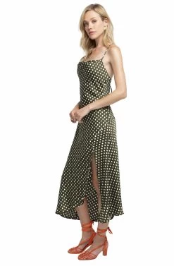 Cowl Strappy Dress 16 Cowl Strappy Dress -Chic Outfit Shop ACDR100133 GREEN DOT 02