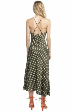 Cowl Strappy Dress 17 Cowl Strappy Dress -Chic Outfit Shop ACDR100133 GREEN DOT 03