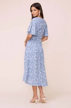 Delaney Floral Midi Dress -Chic Outfit Shop ACDR100310B BLUEIVORYDITSY 4