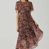 Mirella Floral Midi Dress 2 Mirella Floral Midi Dress -Chic Outfit Shop ACDR100436DS ORANGEPURPLEFLORAL 2