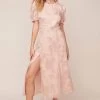 Monarch Floral Jacquard Midi Dress 2 Monarch Floral Jacquard Midi Dress -Chic Outfit Shop ACDR100482 BLUSH FLORAL JACQUARD 2