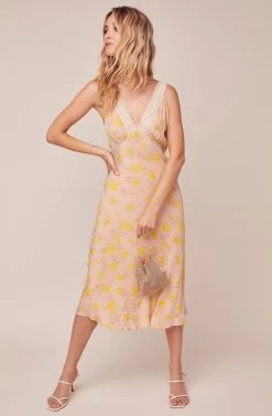 In Your Dreams Floral Midi Dress -Chic Outfit Shop ACDR100507 MARIGOLD FLORAL 2