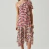 Santorini One Shoulder Midi Dress 2 Santorini One Shoulder Midi Dress -Chic Outfit Shop ACDR100550C PINKBLACKFLORAL 1