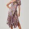 Santorini Floral One Shoulder Midi Dress -Chic Outfit Shop ACDR100550SB LILACMULTIFLORAL 1