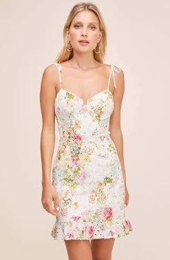 Mirielle Floral Print Eyelet Dress 11 Mirielle Floral Print Eyelet Dress -Chic Outfit Shop ACDR100584 MULTI COLORED FLORAL 2