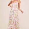 Charisma Tie Dye Midi Dress 2 Charisma Tie Dye Midi Dress -Chic Outfit Shop ACDR100591 PINK YELLOW TIE DYE 1