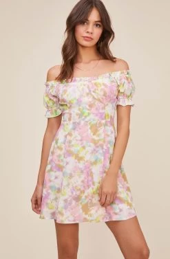 Imagine Tie Dye Off Shoulder Dress