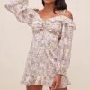 Anastasia Cutout Mini Dress 2 Anastasia Cutout Mini Dress -Chic Outfit Shop ACDR100851JC IVORYLILACFLORAL 4