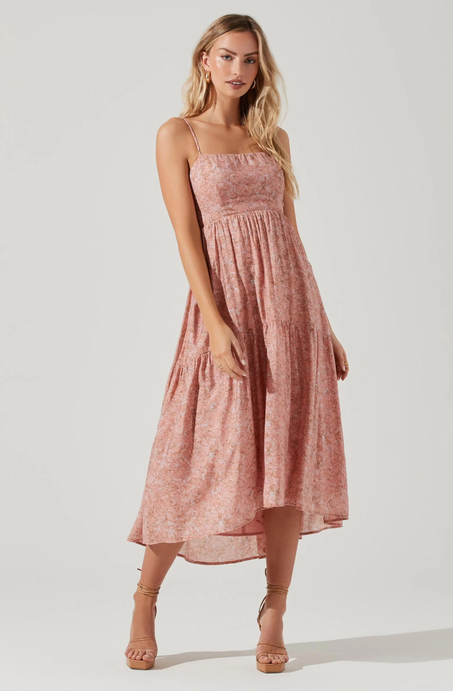 Ursa Tie Back Floral Midi Dress 3 Ursa Tie Back Floral Midi Dress