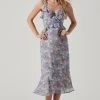 Wildflower Ruffle Cutout Midi Dress 2 Wildflower Ruffle Cutout Midi Dress -Chic Outfit Shop ACDR100906 PURPLEBLUEFLORAL 2