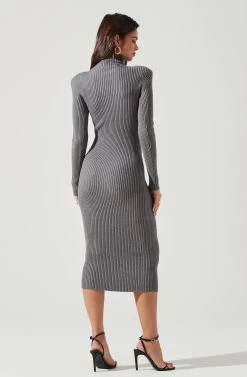 Abilene Long Sleeve Turtleneck Midi Sweater Dress -Chic Outfit Shop ACDR100970 CHARCOAL 1837 ed7ef293 8cfa 411c 8ef4 5d7425ce0445