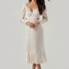 Lainie Cutout Long Sleeve Midi Dress 1 Lainie Cutout Long Sleeve Midi Dress -Chic Outfit Shop ACDR101000D PEARL 1
