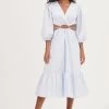Rosewood Surplice Cutout Waist Midi Dress