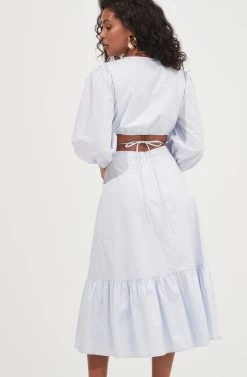 Rosewood Surplice Cutout Waist Midi Dress -Chic Outfit Shop ACDR101059 LIGHTBLUE 5