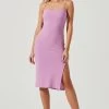 Dixon Square Neck Crinkle Midi Dress 1 Dixon Square Neck Crinkle Midi Dress -Chic Outfit Shop ACDR101075 ELECTRICPINK 1