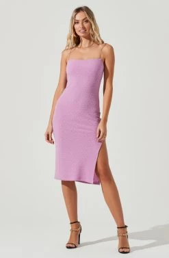 Dixon Square Neck Crinkle Midi Dress