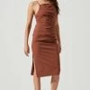 Armona Square Neck Ruched Midi Dress 1 Armona Square Neck Ruched Midi Dress -Chic Outfit Shop ACDR101095 BROWN 6 fc62569c da04 4c73 a4a1 86c49ce85c83