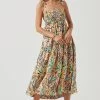 Marlene Tropical Print Square Neck Midi Dress -Chic Outfit Shop ACDR101104B TROPICALPAPAYA 0507