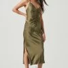 Valinda Ruched Front Midi Dress -Chic Outfit Shop ACDR101126 OLIVE 1
