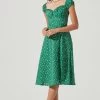 Keepsake Floral Sweetheart Neck Puff Sleeve Midi Dress 2 Keepsake Floral Sweetheart Neck Puff Sleeve Midi Dress -Chic Outfit Shop ACDR101150 GREENFLORAL 1