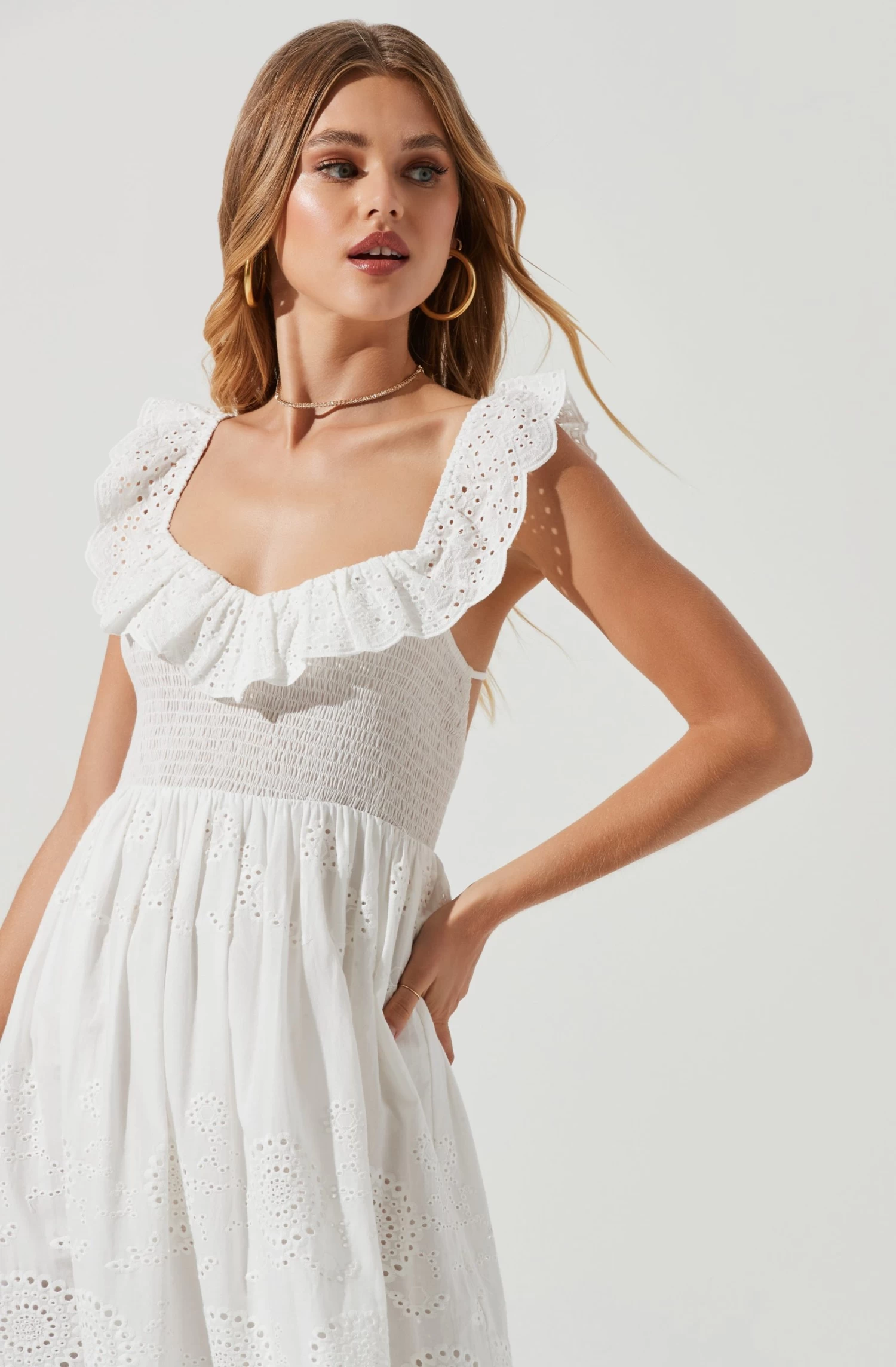 Cottage Eyelet Ruffle Midi Dress 5 Cottage Eyelet Ruffle Midi Dress - Image 3