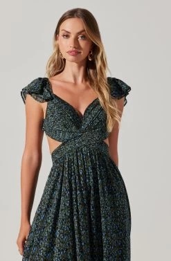 Primrose Floral Strappy Back Maxi Dress -Chic Outfit Shop ACDR101176 BLACKBLUEDITSY 3