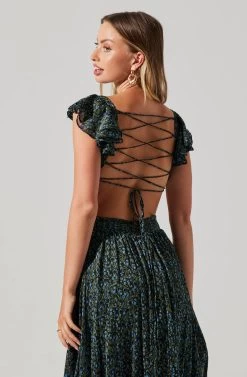 Primrose Floral Strappy Back Maxi Dress -Chic Outfit Shop ACDR101176 BLACKBLUEDITSY 6