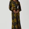Quinn Floral Cutout Midi Dress -Chic Outfit Shop ACDR101358 BLACKMUSTARDFLORAL 1