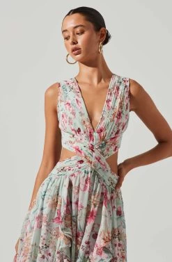 Noya Floral Cutout Maxi Dress -Chic Outfit Shop ACDR101457 AQUAPINKFLORAL 6 5