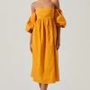 Carlin Off Shoulder Puff Sleeve Midi Dress -Chic Outfit Shop ACDR101554 MANGO 1