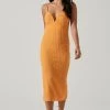 Signy Textured Midi Dress -Chic Outfit Shop ACDR101570L TANGERINE 1