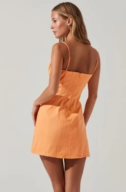 Vietta Ruched Mini Dress -Chic Outfit Shop ACDR101573 PAPAYA 3
