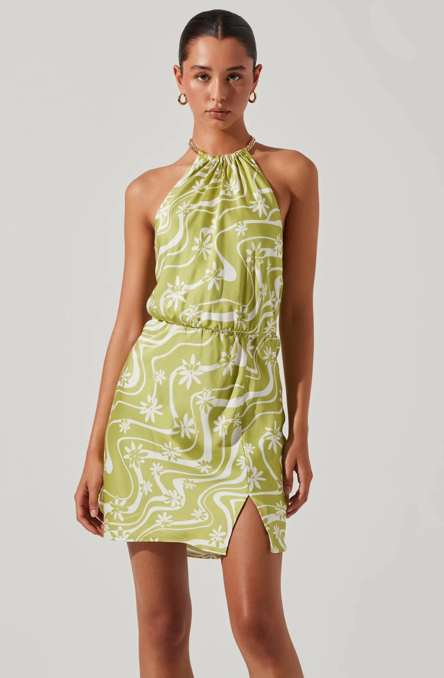 Quinta Retro Floral Halter Mini Dress 4 Quinta Retro Floral Halter Mini Dress - Image 2