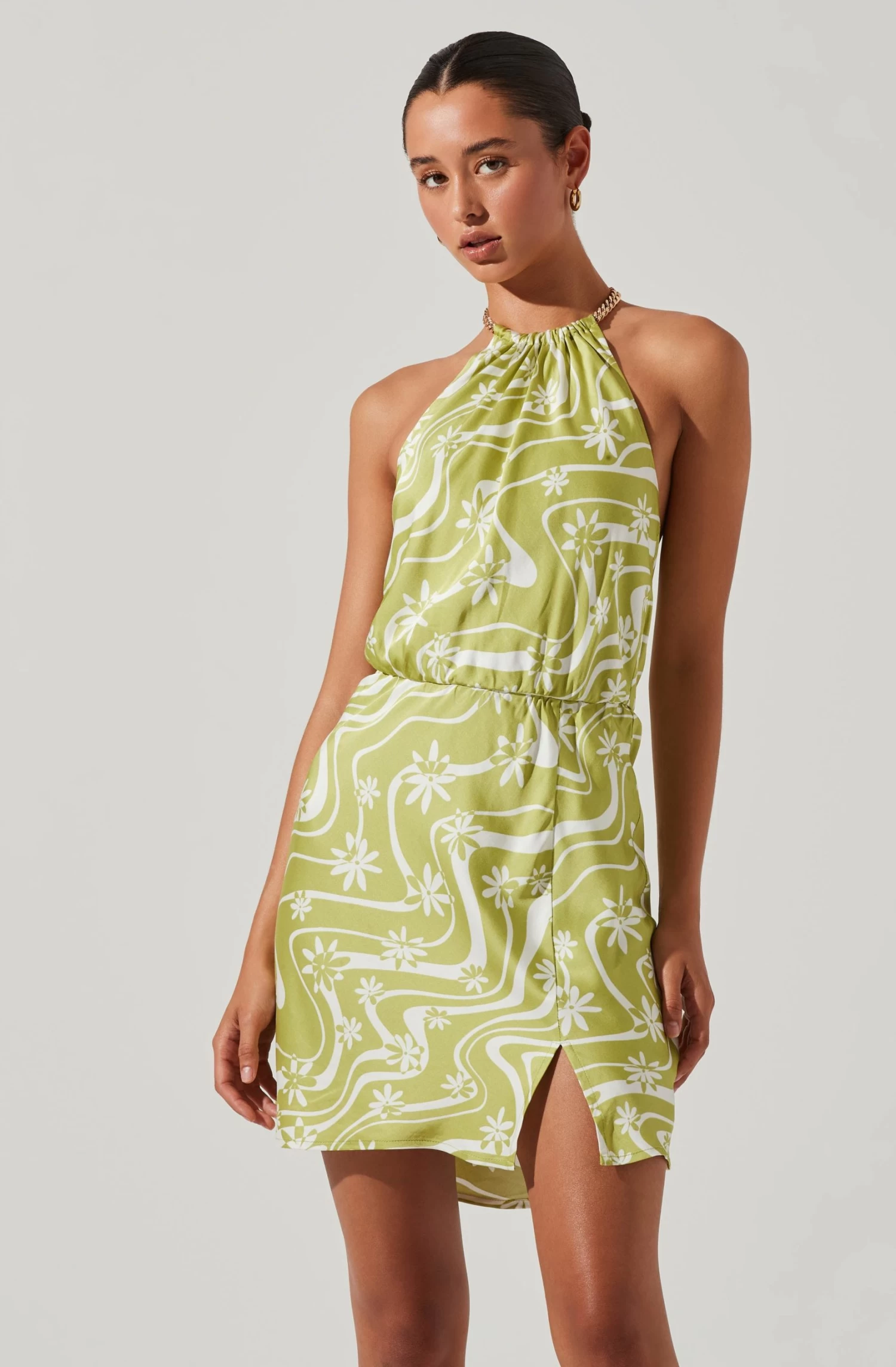 Quinta Retro Floral Halter Mini Dress 5 Quinta Retro Floral Halter Mini Dress - Image 3