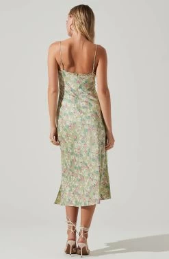 Florentina Floral Midi Dress -Chic Outfit Shop ACDR101584 LIMEPINKFLORAL 6