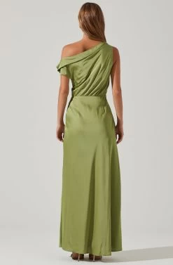 Monroe Satin Off Shoulder Maxi Dress -Chic Outfit Shop ACDR101586 CRESTGREEN 4 d4d78885 8298 4c13 aae5 bf87126856e5