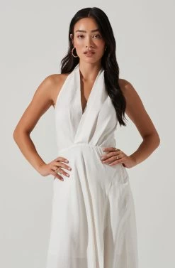 Keava Halter Midi Dress 30 Keava Halter Midi Dress -Chic Outfit Shop ACDR101594 WHITE 2