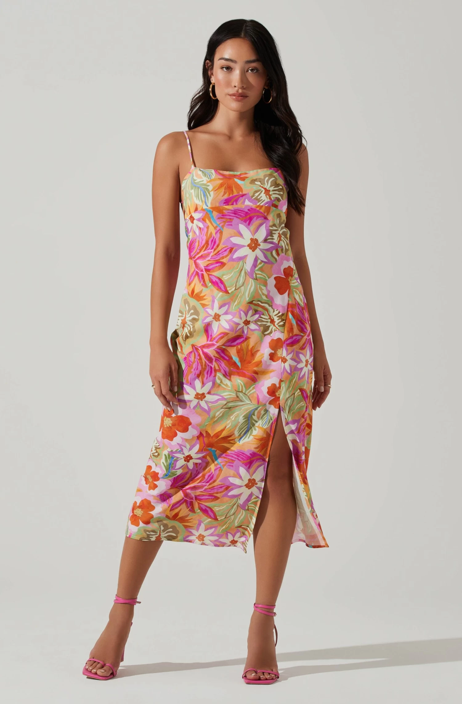 Gabriella Floral Strappy Back Midi Dress 3 Gabriella Floral Strappy Back Midi Dress
